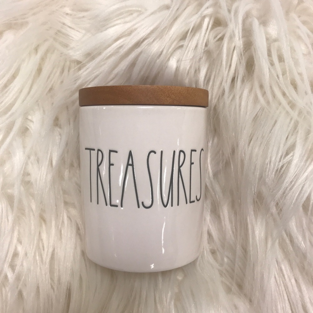 Rae Dunn Treasures Ceramic Canister Wood lid